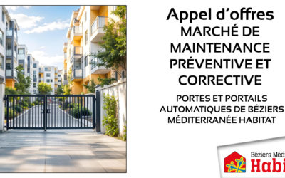 Appel d’offres – Marché de maintenance préventive et corrective des portes et portails automatiques